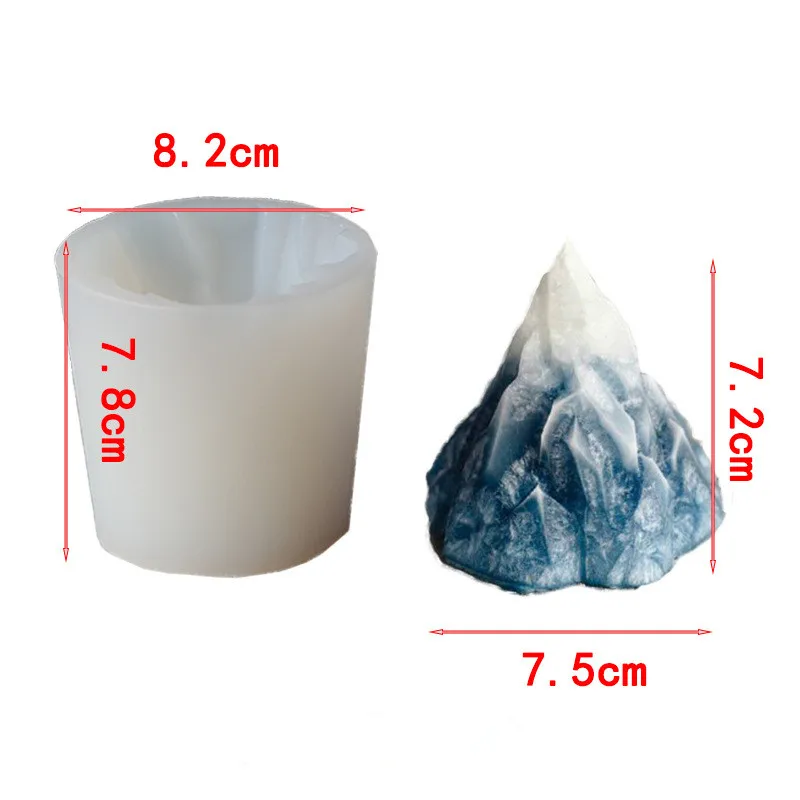 

3D Simulation Of Iceberg Candle Mold DIY Volcanic Silicone Fondant Mold Candles Craf Tools Soap Mold Valentine's Day Decoration