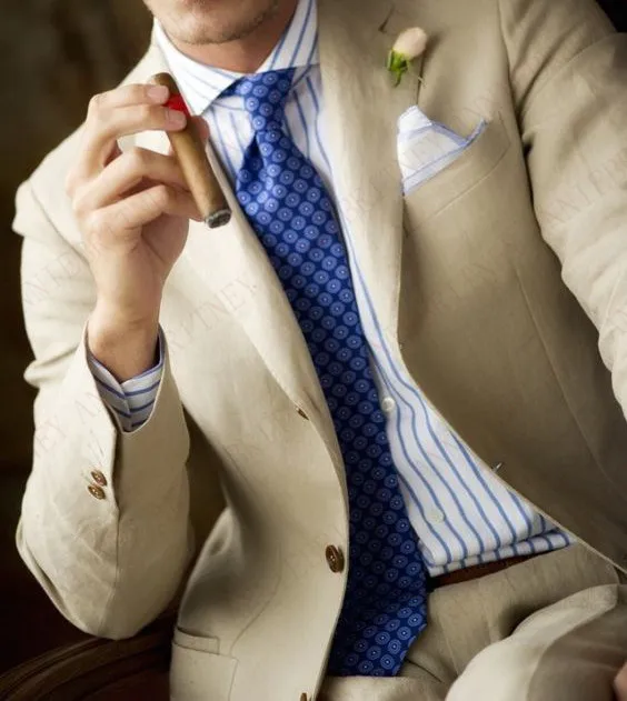 Льняные свадебные костюмы ANNIEBRITNEY цвета хаки для мужчин повседневные смокинг