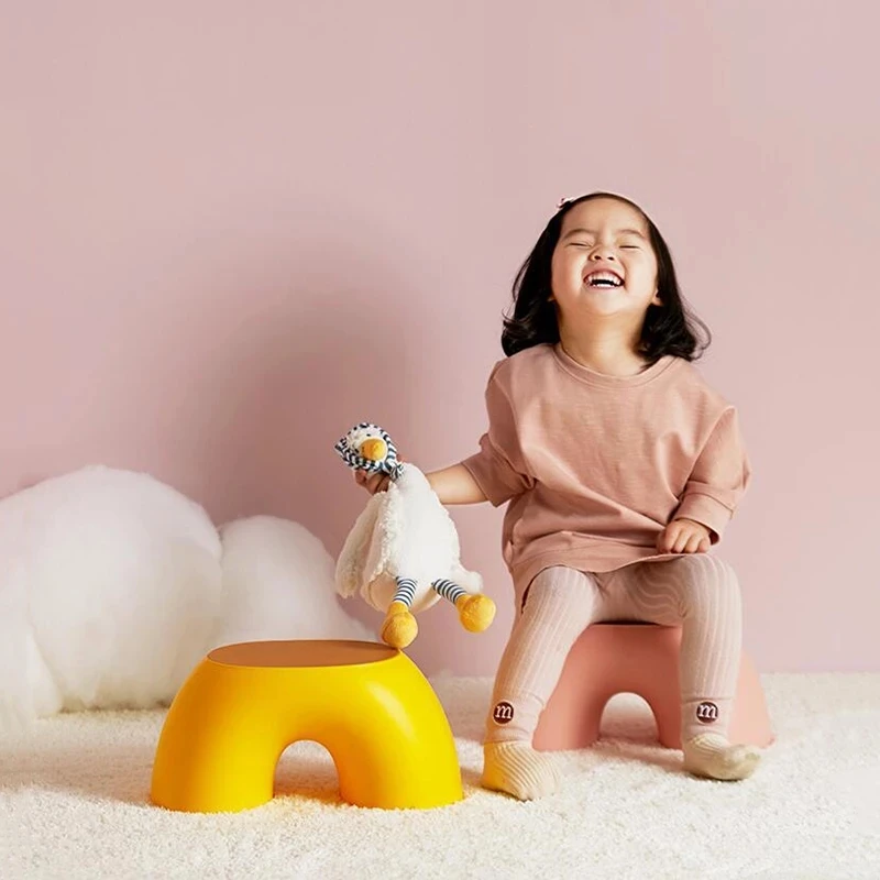 

Assembling Home Chair Children Stool Footboard Bathroom Furniture Children's Stool Toy Sofa Stool Children Chair Rainbow Chairs
