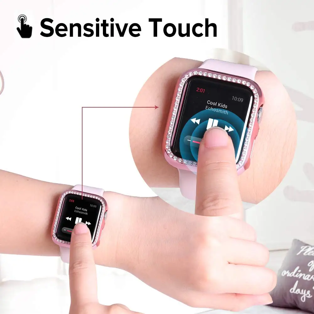 Шикарный бампер для Apple watch чехол Apple watch 4 5 44 мм 40 мм 42 мм 38 мм Алмазный протектор чехол iWatch 5 4 3 2 Аксессуары 38