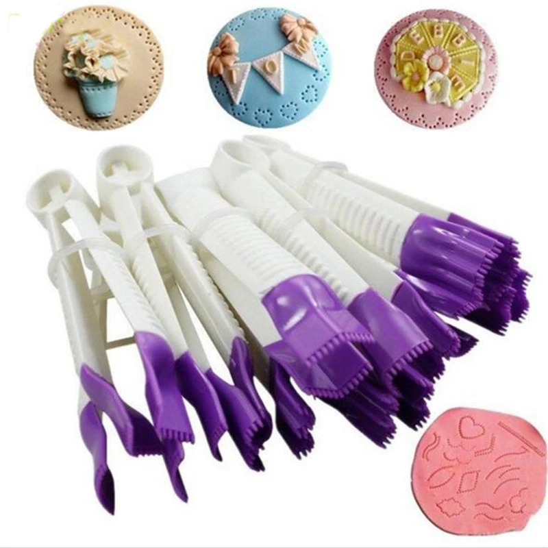 

10pcs/set Serrated Pincher Flower Lace Edge Clip Fondant Biscuit Cutter Paste Tools DIY Cupcake Kitchen Decoration FM1561