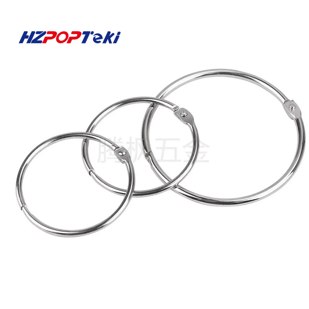 High Quality Hardware Q235 Book Snap Loose-Leaf Metal Hang Ring for DIY Album Paper Card Binding Different Size 100pcs