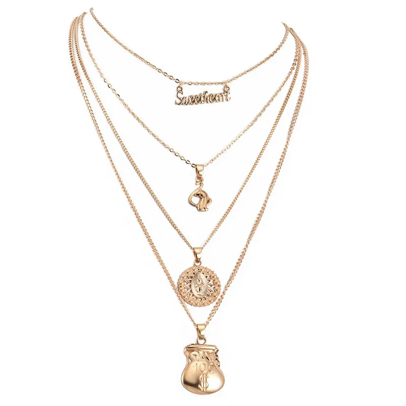 Цепочка с подвеской в богемном стиле изображением девы Марии и лисы | Украшения