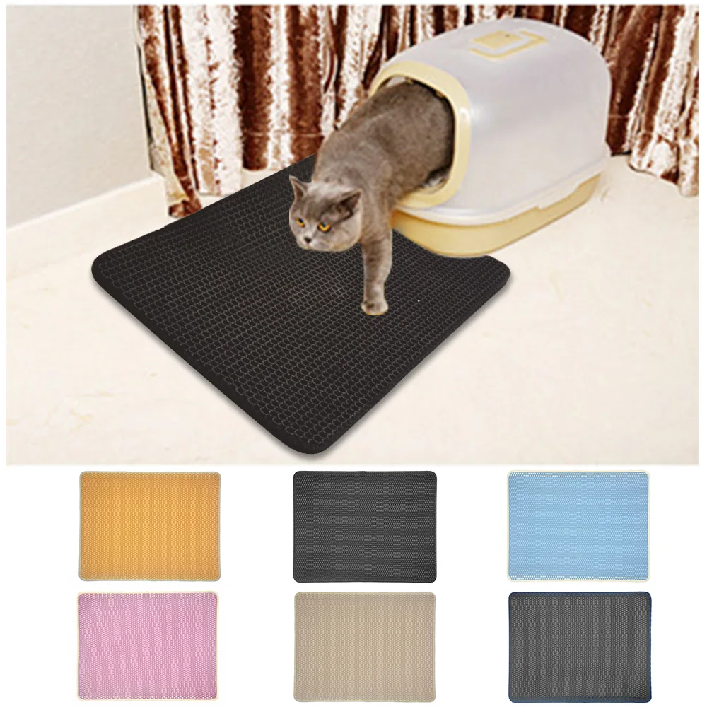 Cat Sand Carpet Litter Mat Pet Trapping Double-Layer Toilet Cats Waterproof Foldable EVA Non-slip Mats Pads | Дом и сад