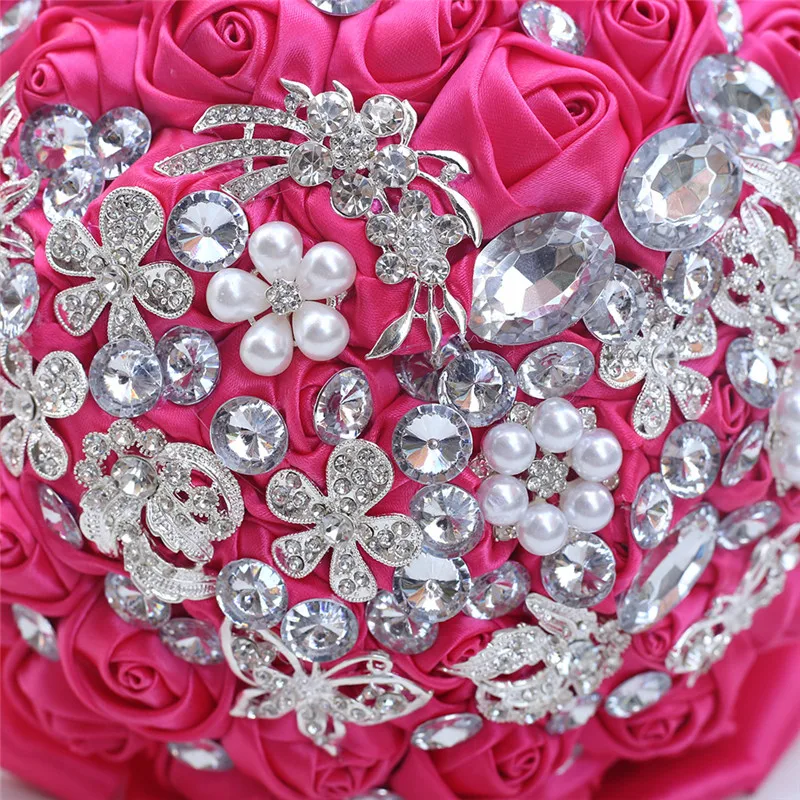 Женская розово-красная ручная работа свадебная брошь подружки невесты с цветами