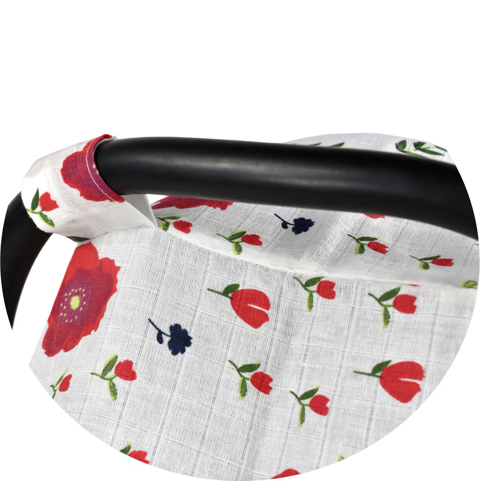 

Baby Car Seat Canopy With Red Flower Patterns Infant Carseat Cover Anti-Sun Extra Wide Universal Lightweight Breathable Soft