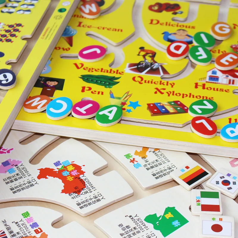 Дети Детские деревянные номера соответствующие настольная игра головоломки