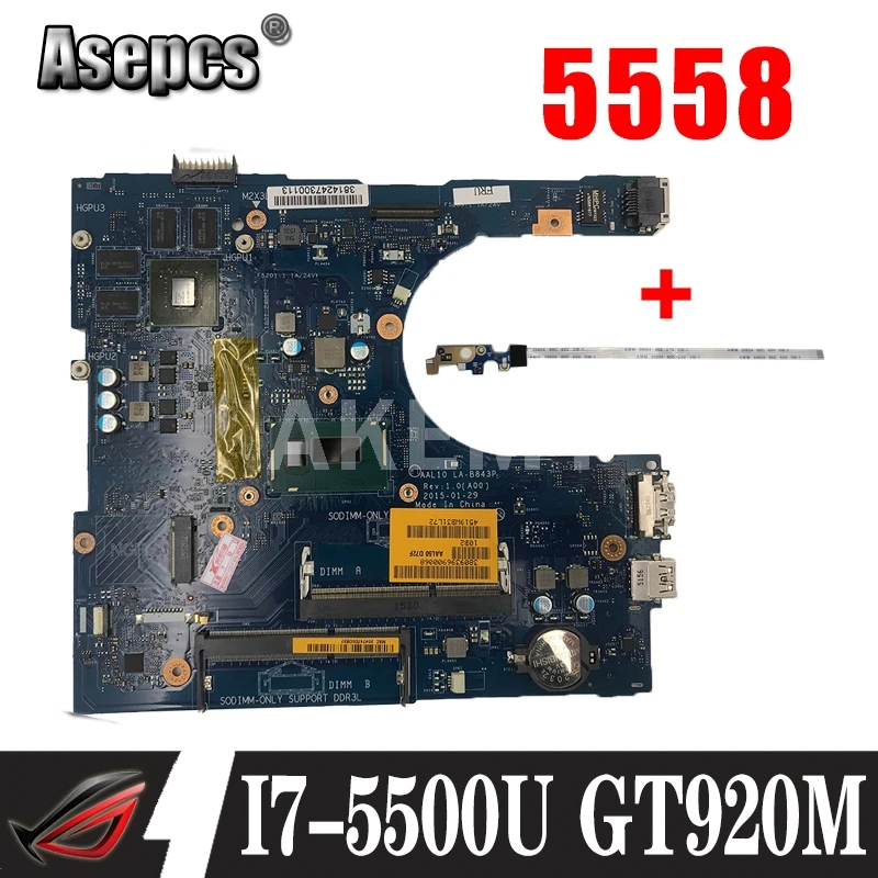 

Asepcs CN-0VFD5V 0VFD5V VFD5V LA-B843P for dell Dell Inspiron 5458 5558 5758 laptop motherboard I7-5500U 920M 2G