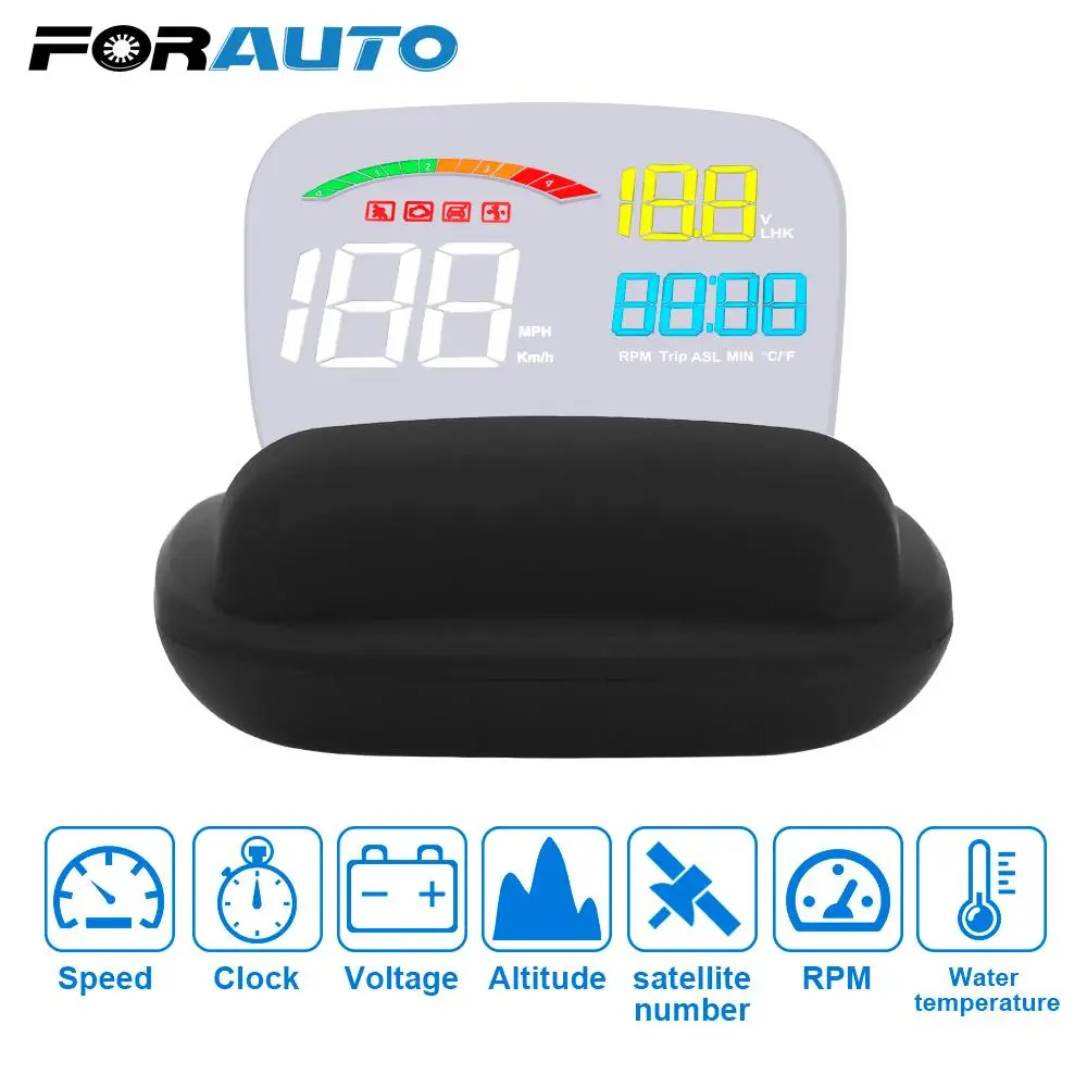 Зеркальная головка вверх дисплей Охранная сигнализация температура воды об/мин