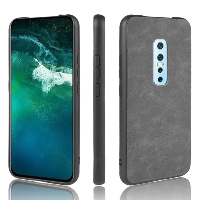 Чехол для vivo V17 Pro твердый Роскошный чехол из искусственной кожи с кромкой TPU