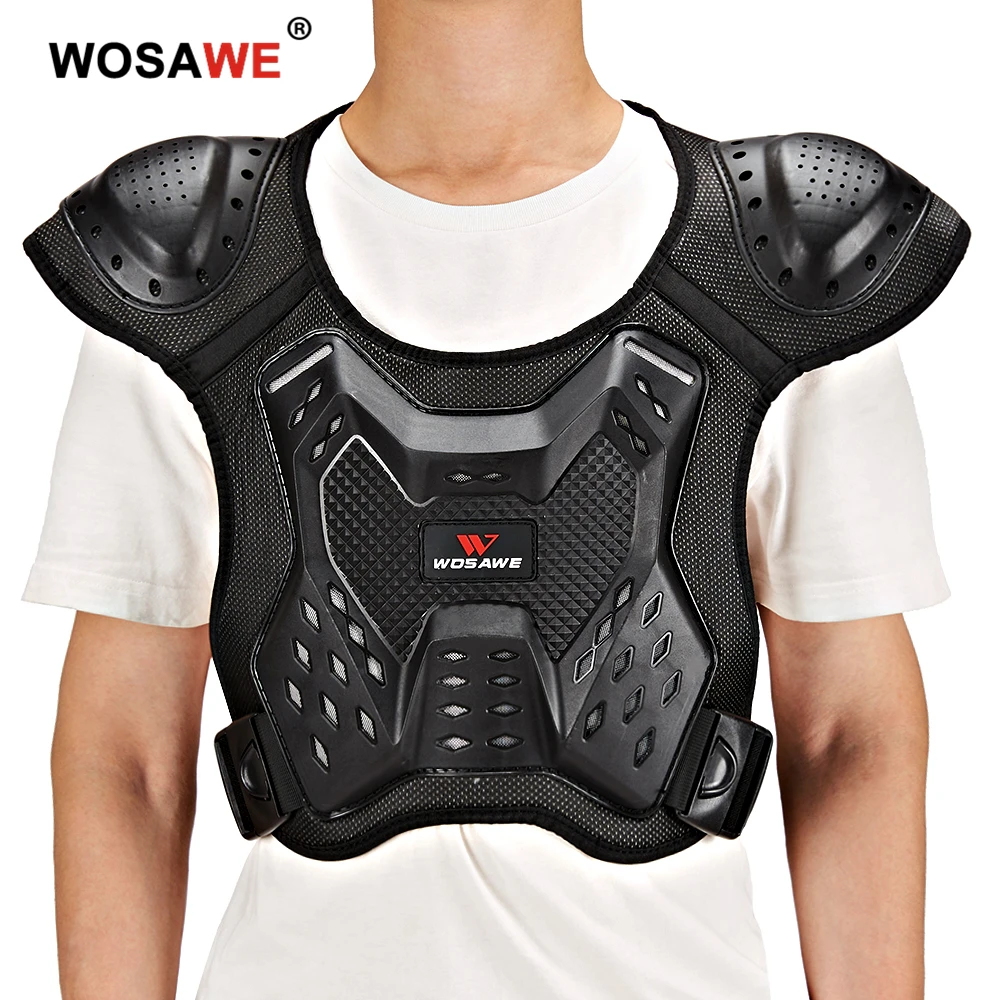 

WOSAWE Motorcycle Armor Motocross Chest Back Protector Vest Motorcycle Jacket Racing Protective Body Guard Support