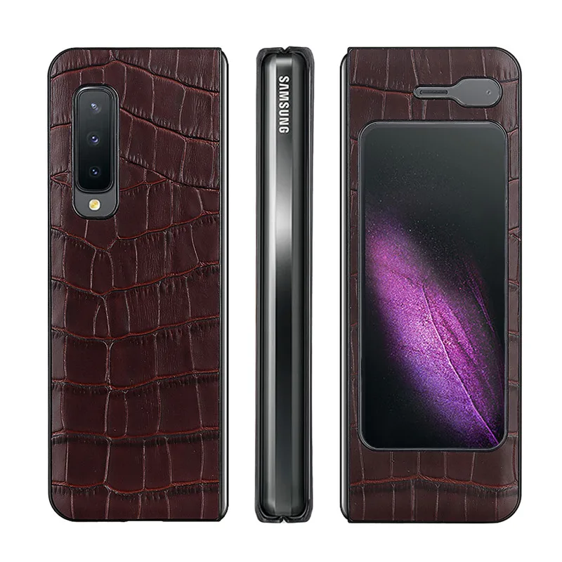 

2022 Genuine Leather Case For Samsung Galaxy Fold Case 7.3 inch Bumper Cover For Samsung Galaxy Fold Cover Protective Phone Bag