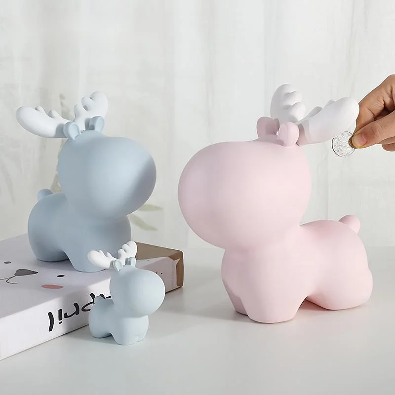 

Elk Child Piggy Bank For Children Numismatics Coin Box Piggy Bank Money Piggybank Toys Simulation Money Boxes Home Decor Gift