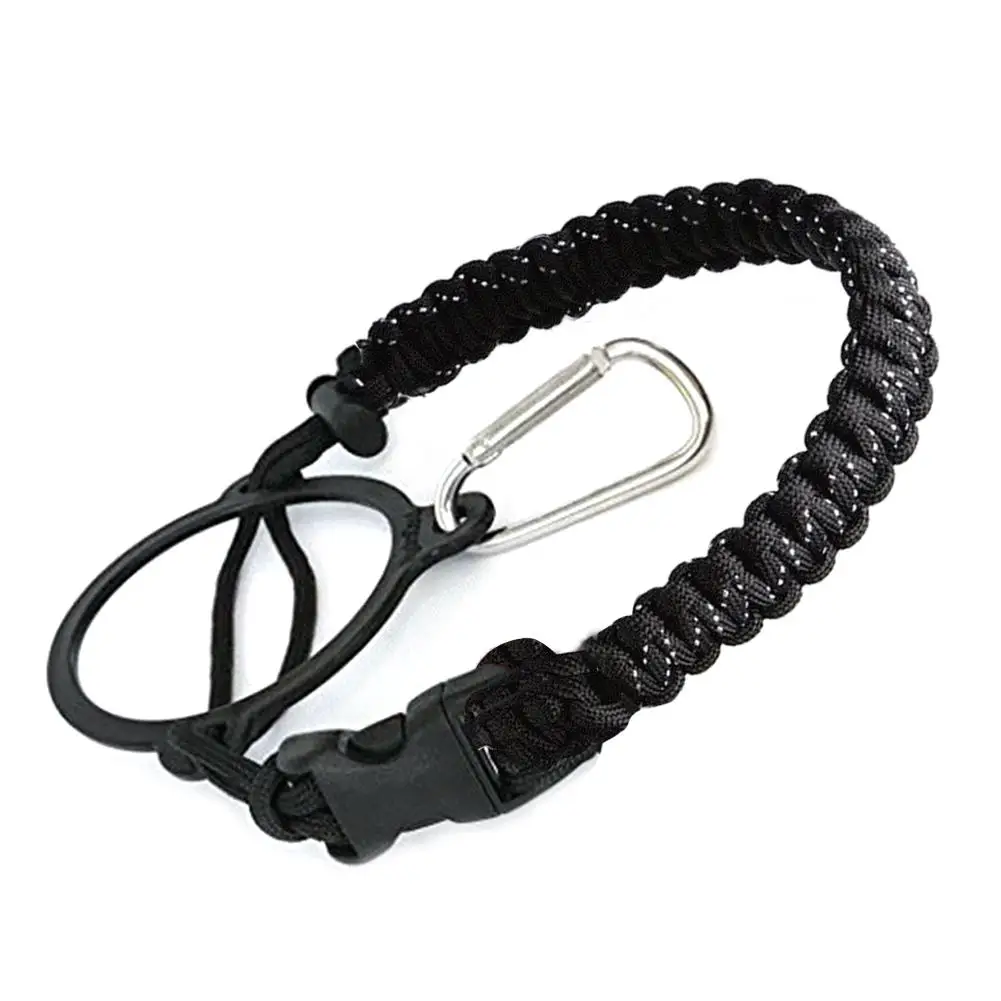 

Paracord Strap Water Bottle Handle For Wide Mouth Bottle Fits 12- 64oz Bottles For Hiking With Safety Ring Carabiner