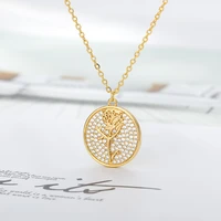 tree of life pendant necklaces cubic zircon gold color chain sweart chain necklace for women men jewelry christmas gift 2020