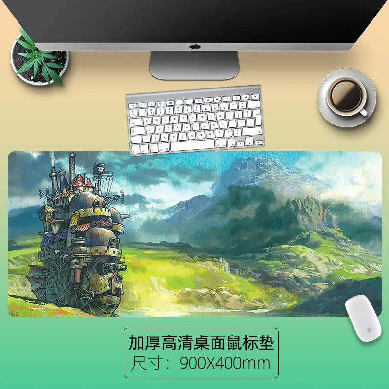 

Howl's Moving Castle XL Large Gaming mouse Pad Computer Gamer Keyboard Mouse Mat Desk Mousepad for PC Desk Pad