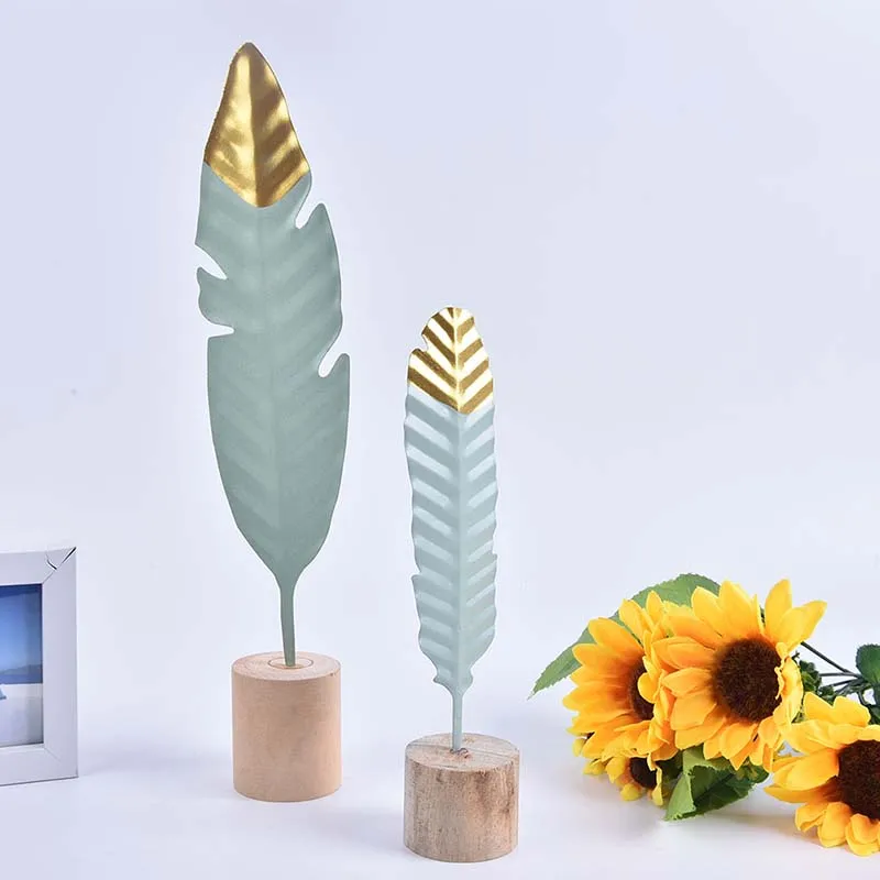 

Christmas Modern Feather Wooden Decorations Table Fairy Garden Miniature Figurines Fashion Home Decoration Accessories