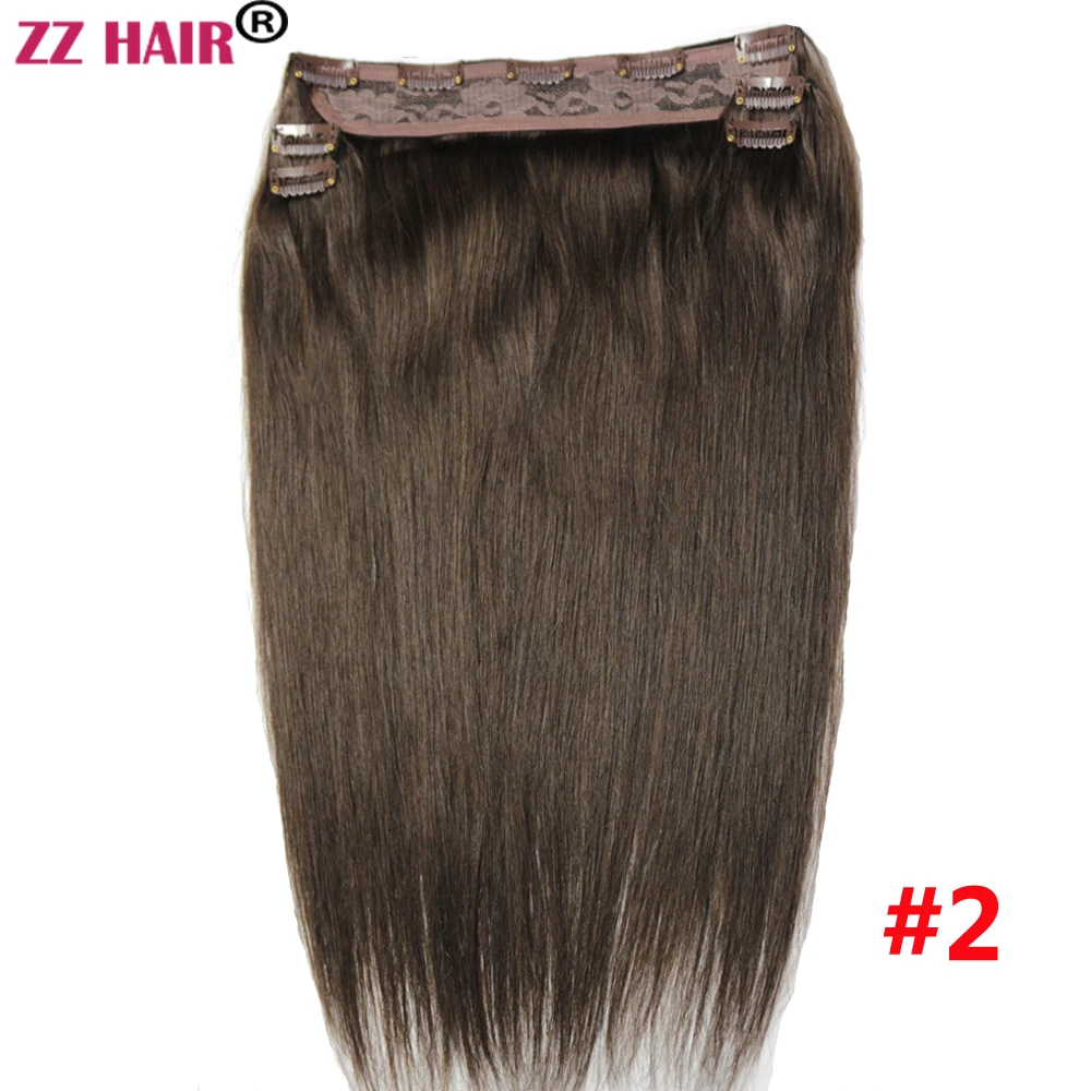 ZZHAIR 100% человеческие волосы для наращивания 16-28 Дюймов 5 шт. в наборе 9 зажимов 100-200