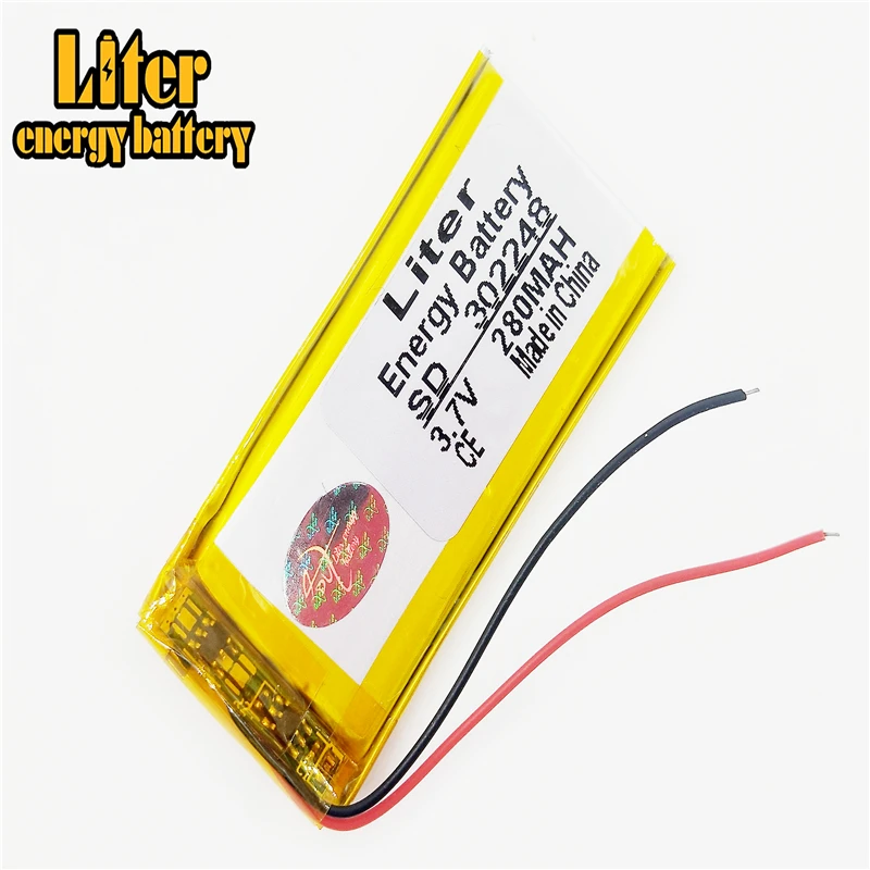 Сменный литий полимерный аккумулятор 280 мач 3 7 в 302248 для MP3 MP4 MP5 Bluetooth гарнитуры|3.7v