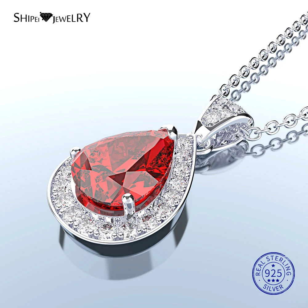 Женское ожерелье из серебра 100% пробы с натуральным сапфиром|Ожерелья| |