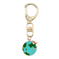pilots round pendant keychain flies over the pacific sky planet wild keychain alloy accessory key chain porte clef llavero