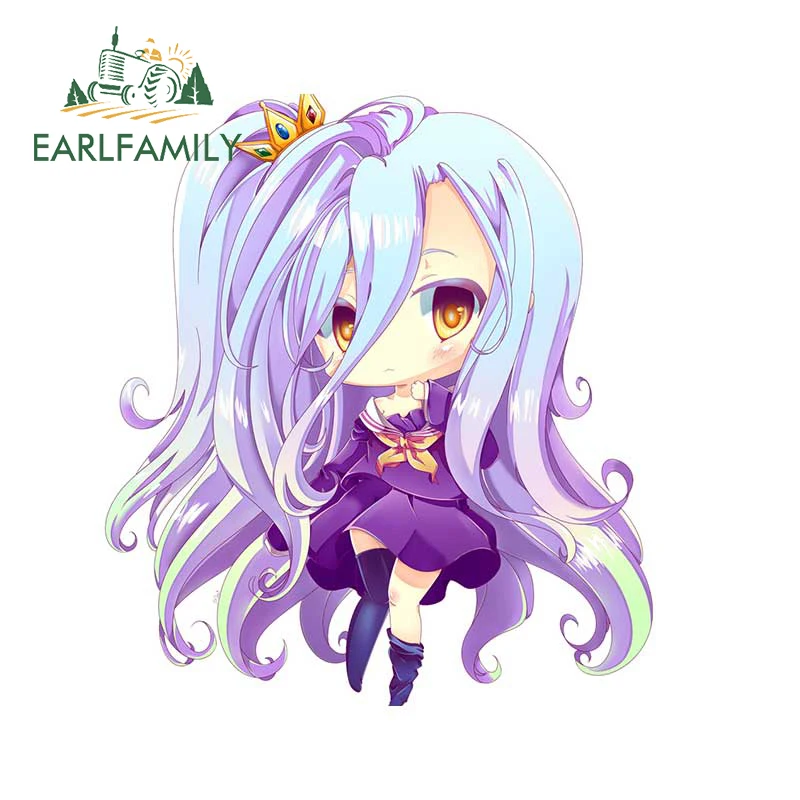 

EARLFAMILY 13 см x 11,6 см для аниме «No Game No Life Shiro», искусственные личные наклейки, милый простой бампер