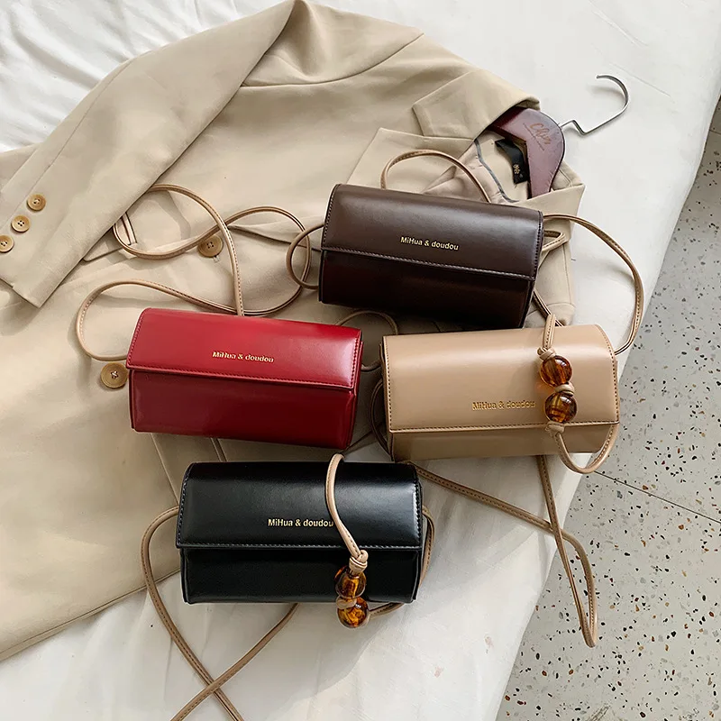 

High Quality Women Small Handbag Luxury Messenger Bag Soft Leather Shoulder Bag Fashion Ladies Bead Crossbody Bags Female Bolsas