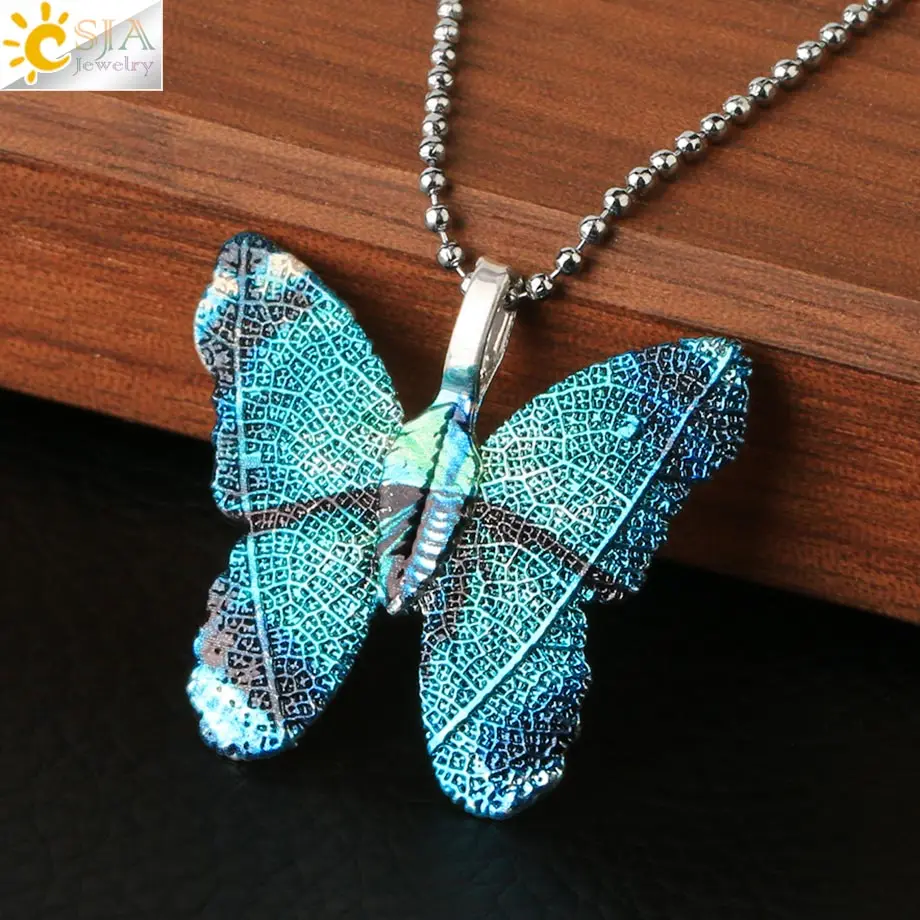 CSJA Разноцветные Подвески в виде бабочек и листьев Φ серебряного цвета с