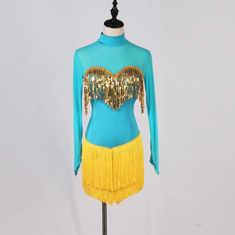 Женский костюм с длинным рукавом блестками и бахромой| |