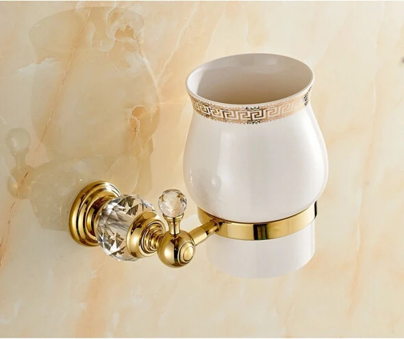 

Brass & Crystal Toilet Brush Holder,Gold Plated Toilet Brush Bathroom Products New Arrivals Cleaning Brush