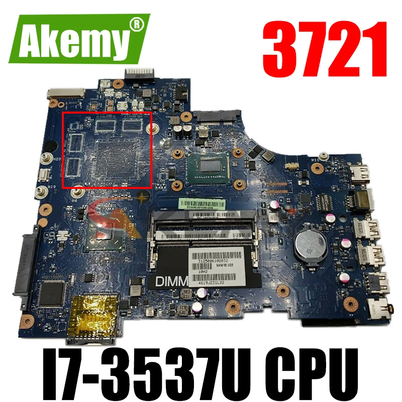 Оригинальная материнская плата для ноутбука Dell Inspiron 17R 3721 5721 I7-3537U CN-0N9G7X 0N9G7X VAW11
