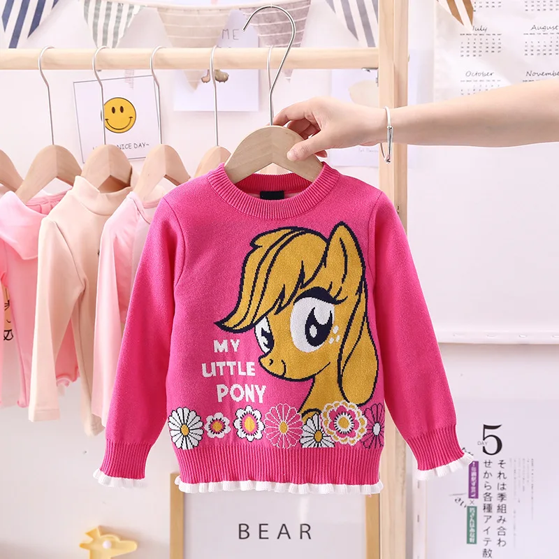 Детский жаккардовый свитер для мальчиков и девочек Повседневный с рисунком пони