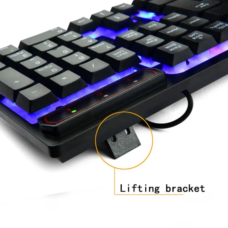 Красочная светодиодная подсветка USB Проводная игровая клавиатура 19 Ключ анти