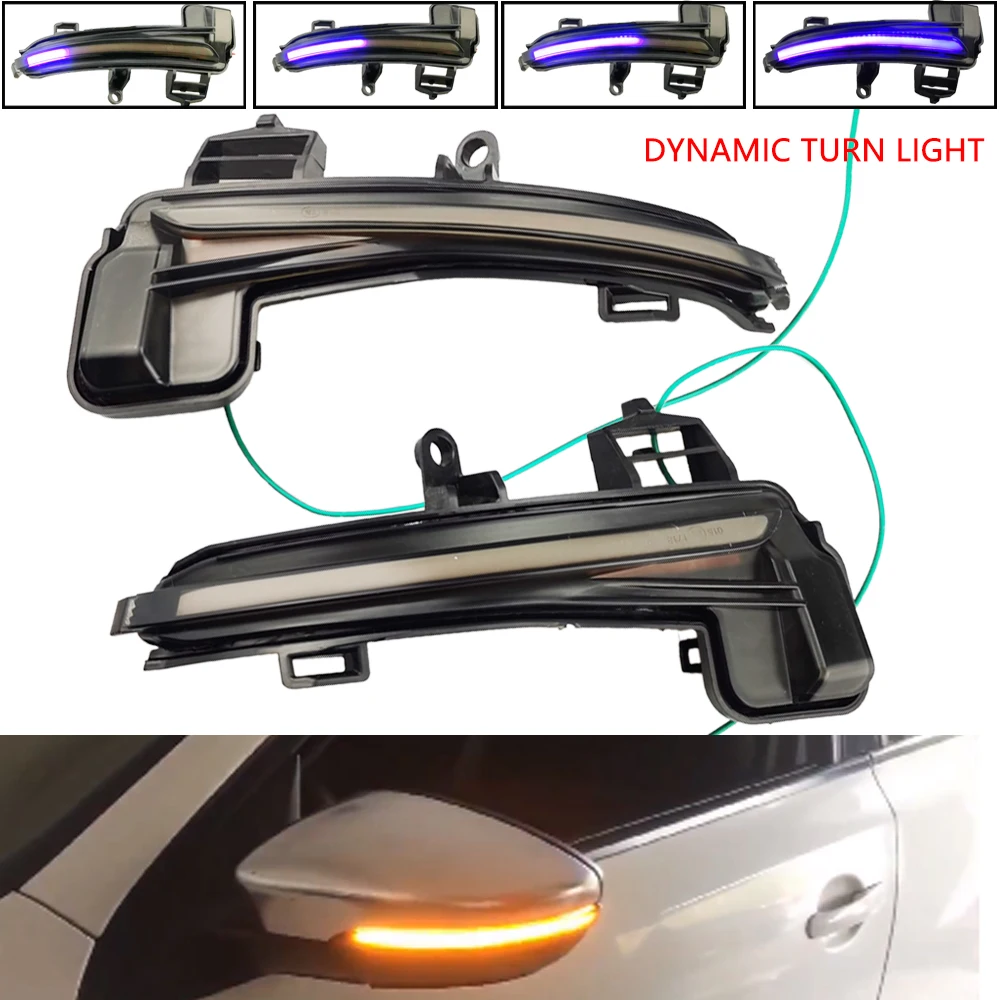 

Flowing Water Blinker Flashing Light Bicolor LED Dynamic Turn Signal Light Fit For Skoda Superb A7 B8 MK3 III Typ 3V 2016-2019