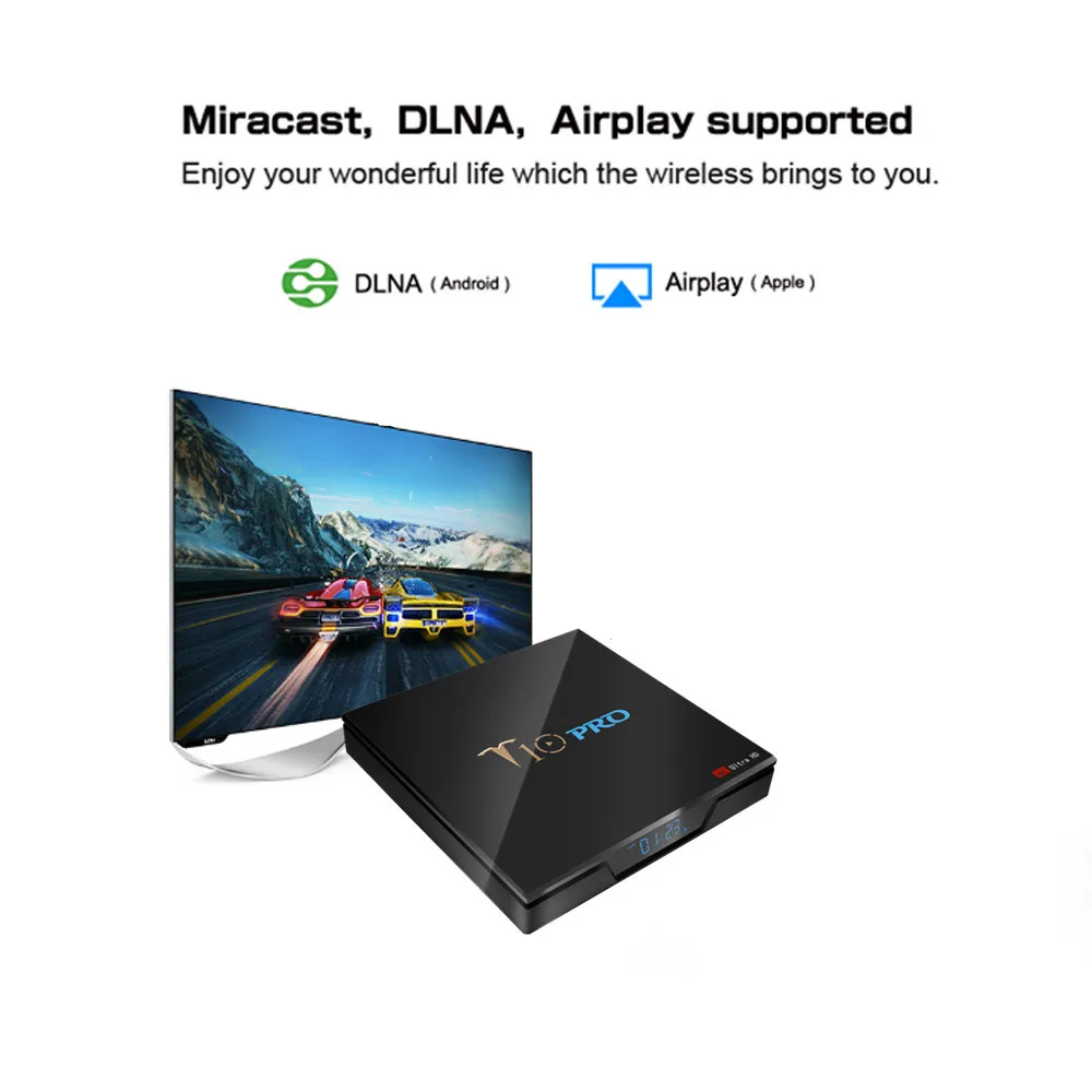 

T10pro set top box 4K s905x2 Android 8.1 player TV box 4 + 64GB Bluetooth