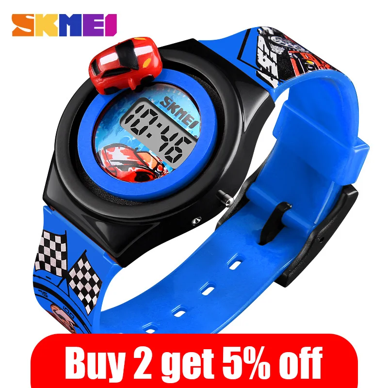SKMEI детские часы автомобильные креативные Мультяшные для мальчиков и девочек