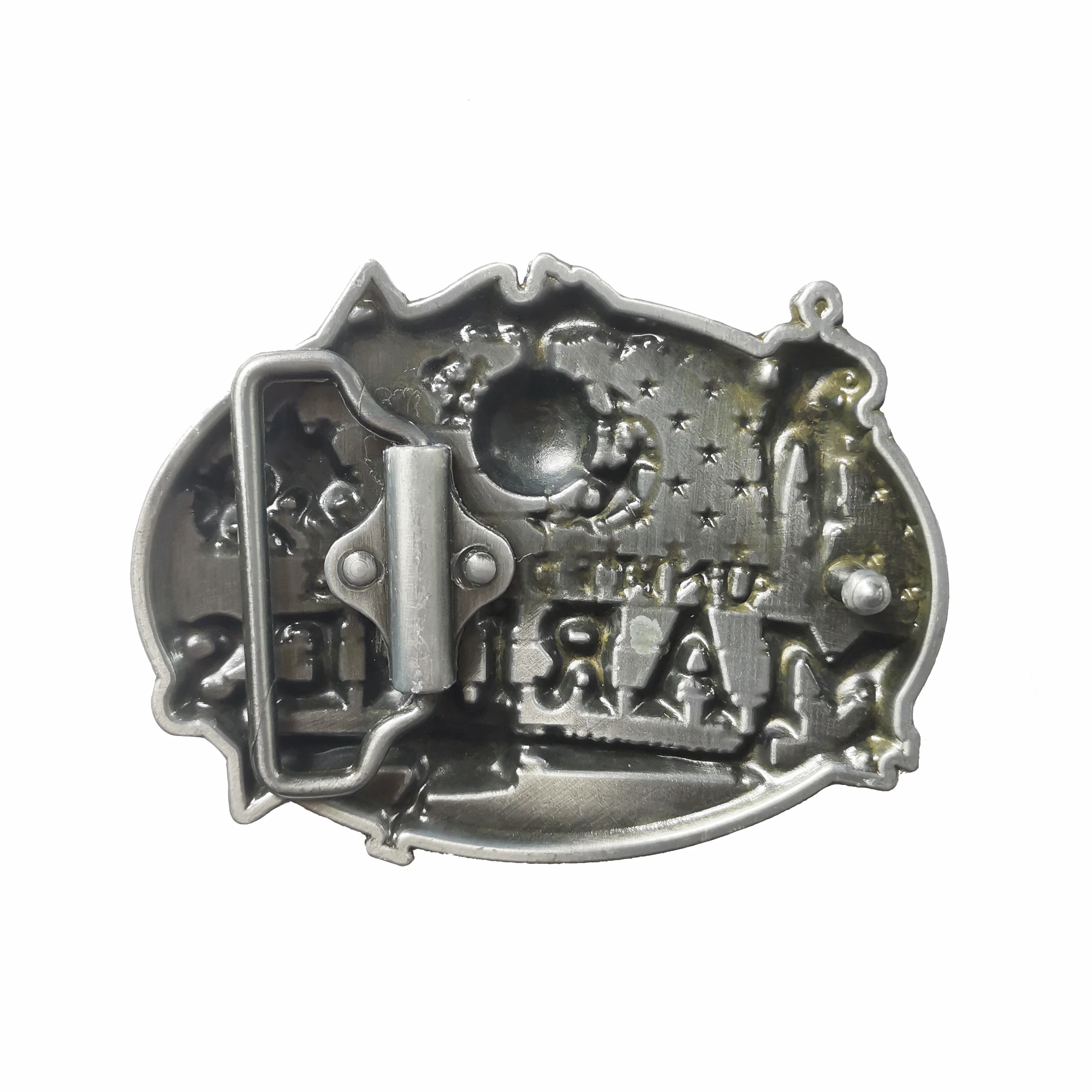 Пряжка для ремня из тяжелого металла с разноцветной эмалью американский флаг