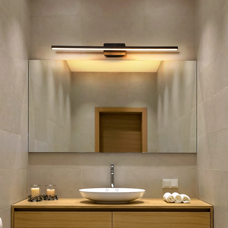 Светодиодный минималистичный настенный светильник зеркальный передний ванная