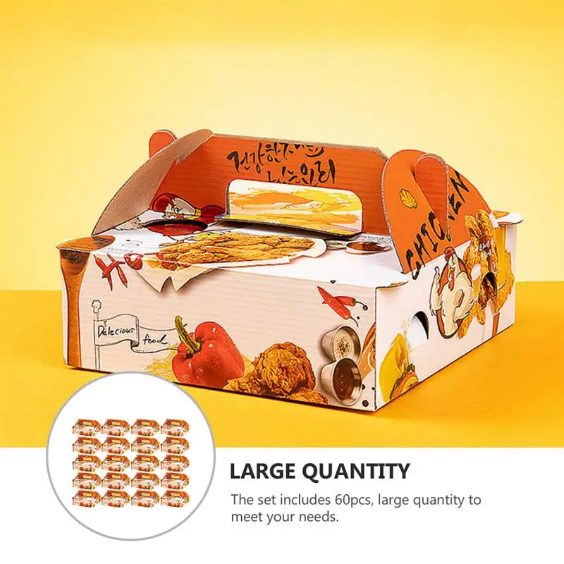 

60pcs Disposable Paper Food Box Fried Chicken Chips Box Food Containers Party Candy Boxes Disposable Party Tableware