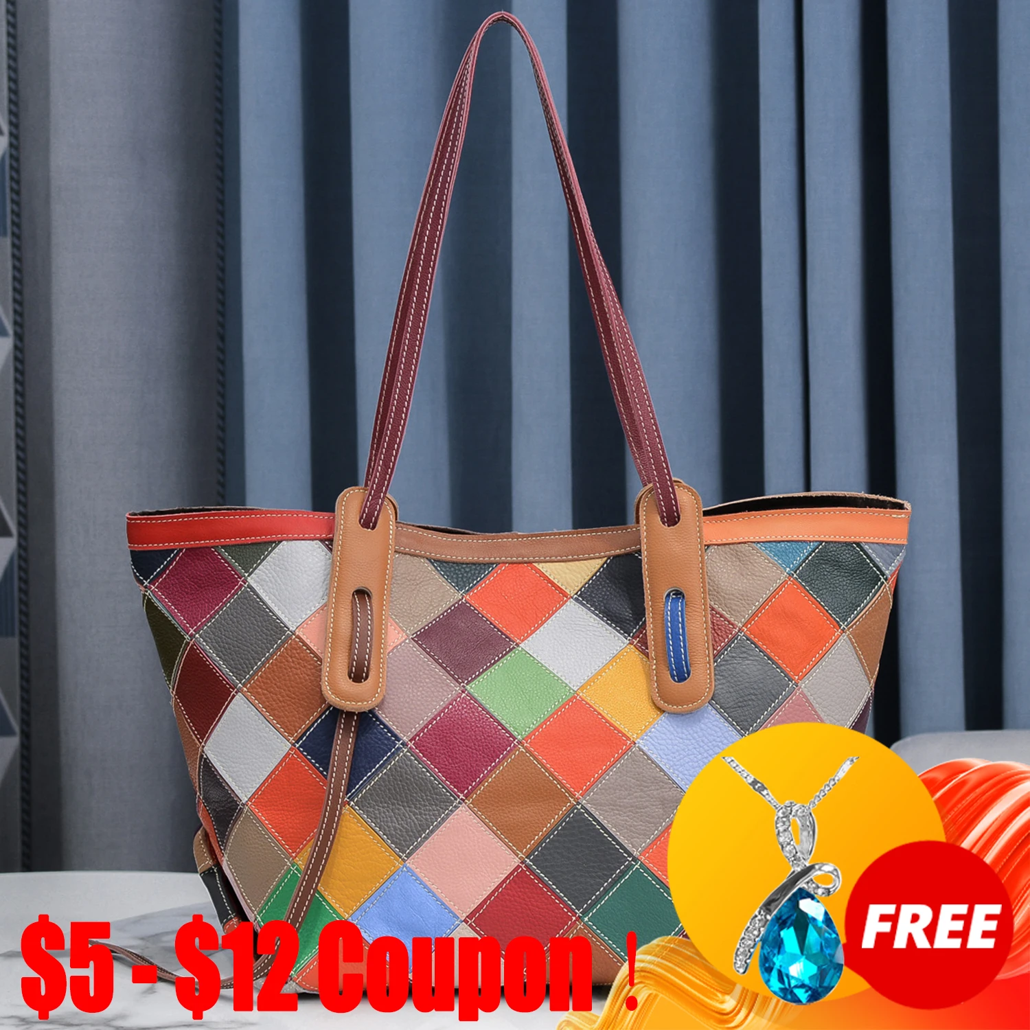 

CGA Leisure All-match Striped Patchwork Handbags Bags For Women Designer Luxury Genuine Leather Large Capacity Cowhide Bag Bolso