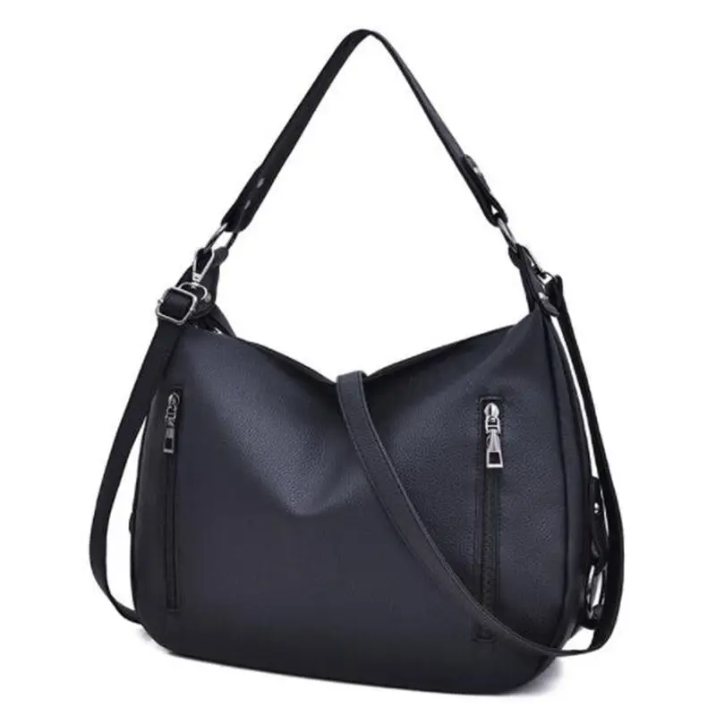 Модная женская Сумка Хобо черные сумки для женщин кожаная сумка на плечо через с 2
