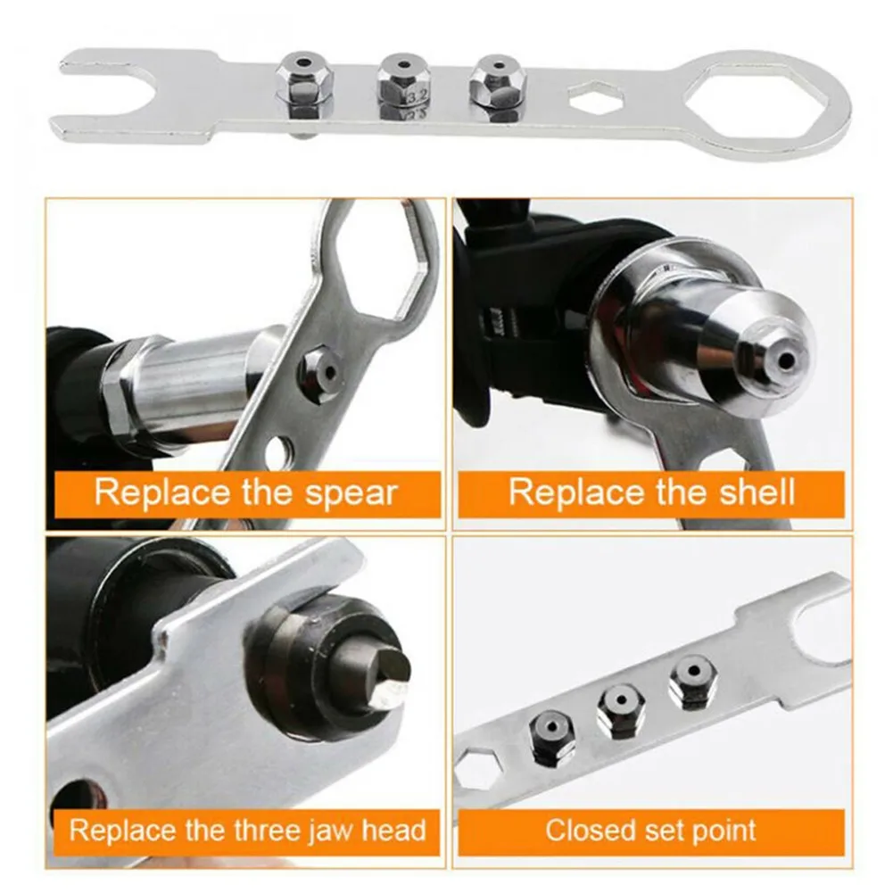 

Carbide Alloy Electric Nut Riveting Insert Riveter Tool Rivet Adaptor For Cordless Drill Draw 2.4/3.2/4.0/4.8mm Pulling Rivets
