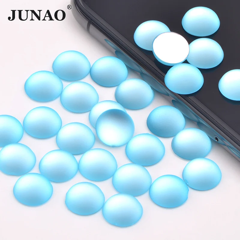 Aquamarine JUNAO 12 мм синий круглый украшения горный хрусталь аппликация Flatback Акриловые Хрустальные кабошоны страз не шьют камни для ювелирных изделий - Цвет: Aquamarine