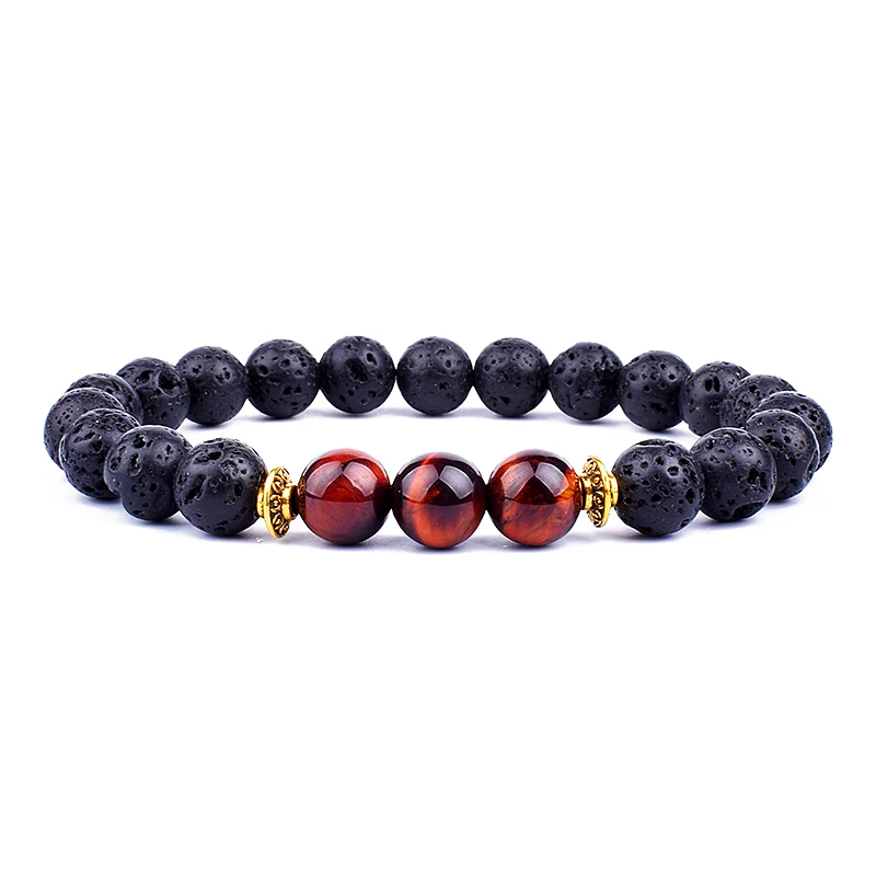 

Nature Tiger Eye Stone Lava Bracelets Men Fashion Energy Stone Beads Bracelets for Women Yoga Oil Diffuser Jewelry Gift Pulsera