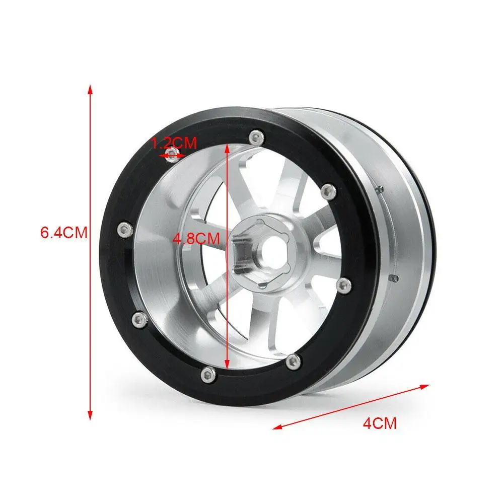 

4PCS 2.2 Inch Alloy Beadlock Wheels Hub For 1/10 RC Carwler Car Axial TRX-4 D90