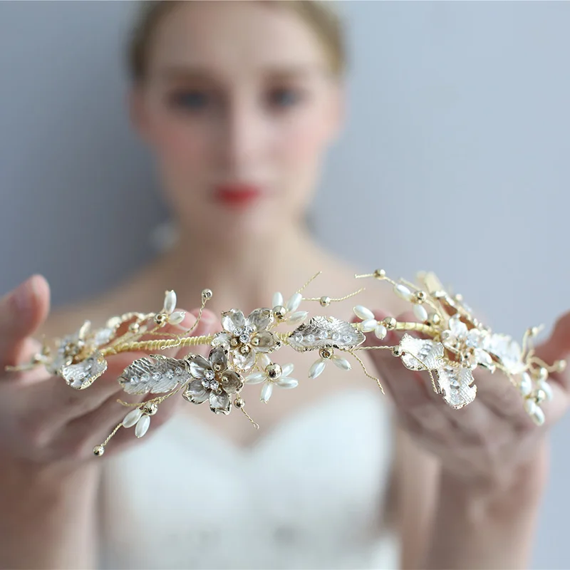 Светильник золотой головной убор жемчужная корона в стиле барокко свадебная