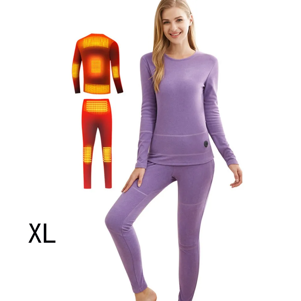 

Winter Men Women Fleece Heating Thermal Underwear Tops Pants Bottoms Heated Suit USB Electric Thermal Suit For Skiing Fishing