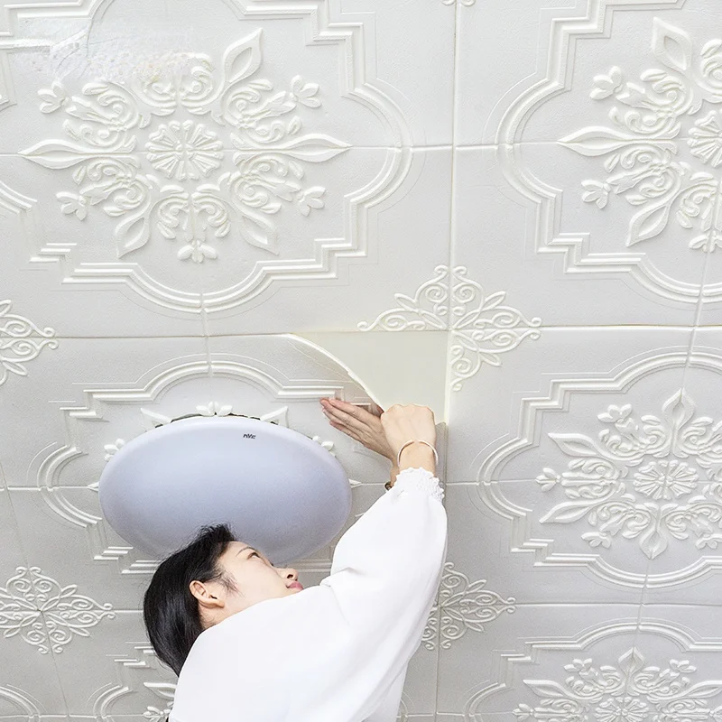 

Потолочные обои на крышу, 3D ПВХ Самоклеящиеся настенные Стикеры, водонепроницаемые обои для гостиной, спальни, декоративные Стикеры, контак...