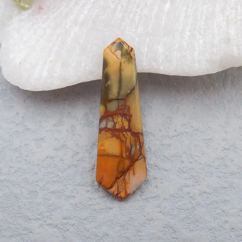 Подвеска из натурального камня разных цветов Пикассо яшма бусина 35x11x4 мм 2 г |