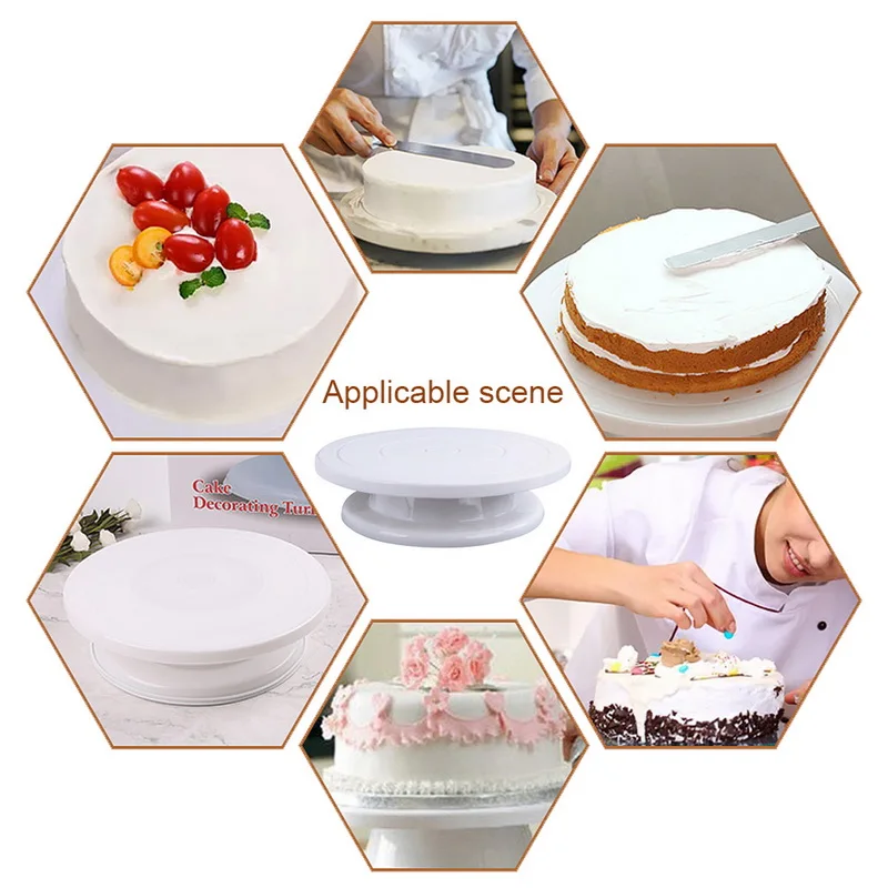 DIY Rotating Cake Baking Tool Stand Plastic Table Turntable Decorating 7*28Cm 10 Inch | Дом и сад